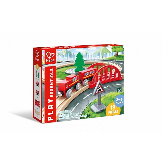 Childrens play set Classic railway eight, 19 pieces