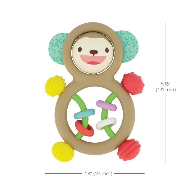 Сензорна бебешка дрънкалка, Infantino, Маймунка
