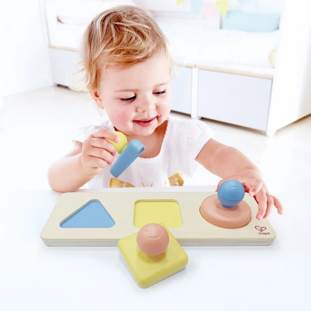 Montessori Educational Sensory Toy, Hape, Mirror Shapes, 24.6 x 6 x 8.8 cm