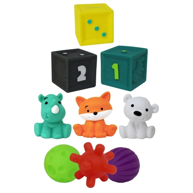 Комплект бебешки сензорни играчки, Infantino, 9 части