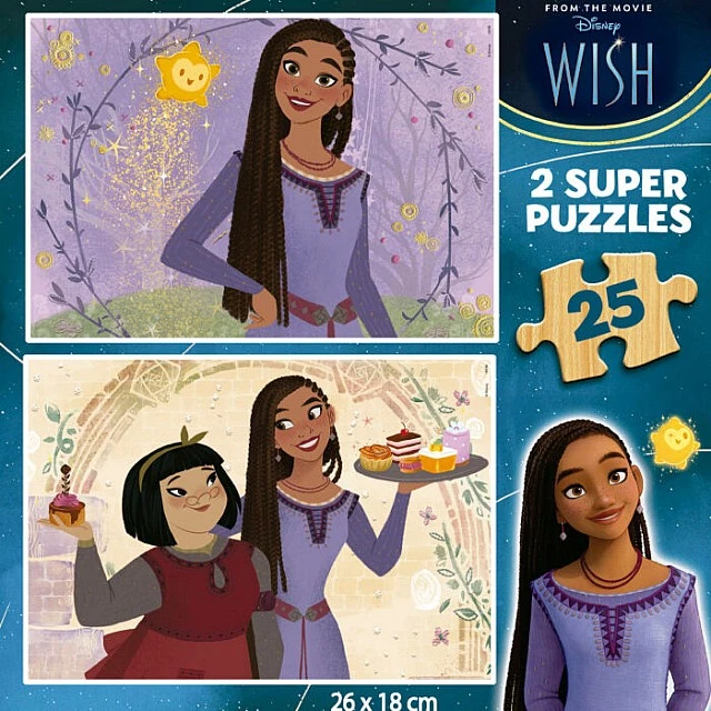 Wooden puzzle Wish 2 in 1, 2 x 25 parts