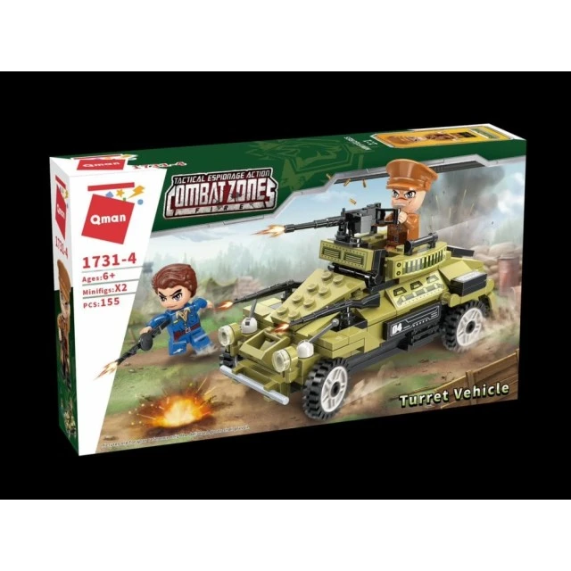 Building set Combat Zone Military car with gun, 155 pieces