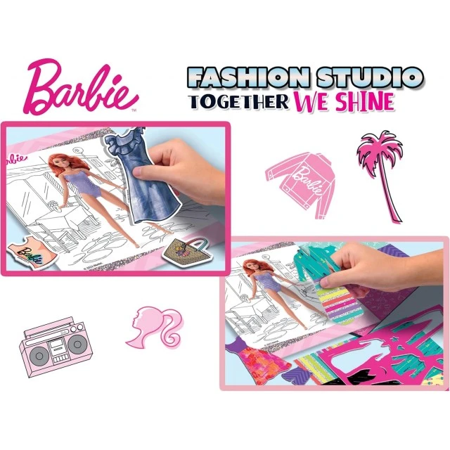 Creative set, Lisciani, Barbie, Fashion studio folder, Together we shine