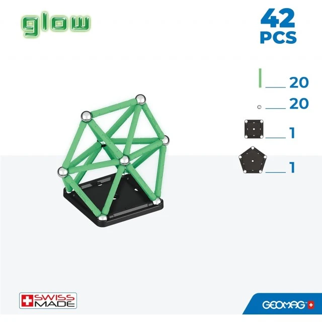 Магнитен конструктор Glow 329, 42 части