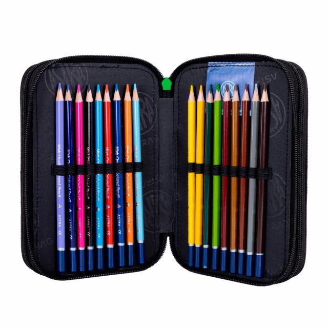 Triple vanity case with accessories ASTRABAG Soccer ball Neon, AC31, 20.5 x 13 x 6 cm