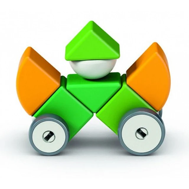 Магнитен конструктор, Geomag, Magicube, 4 форми и колела, 13 части