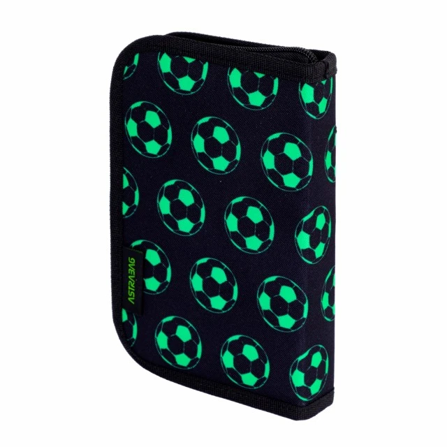 Single vanity case with accessories ASTRABAG Soccer ball Neon, AC11, 20 x 14 x 3.5 cm