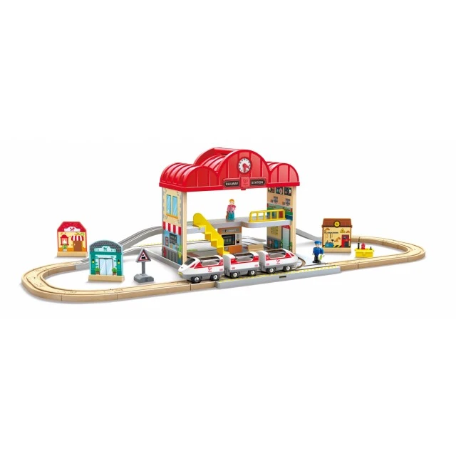 Children's wooden railway set, Hape, 40 pieces