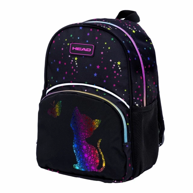 Children’s backpack, Head, Gold kitten effect, AK300, 32 x 22 x 10 cm
