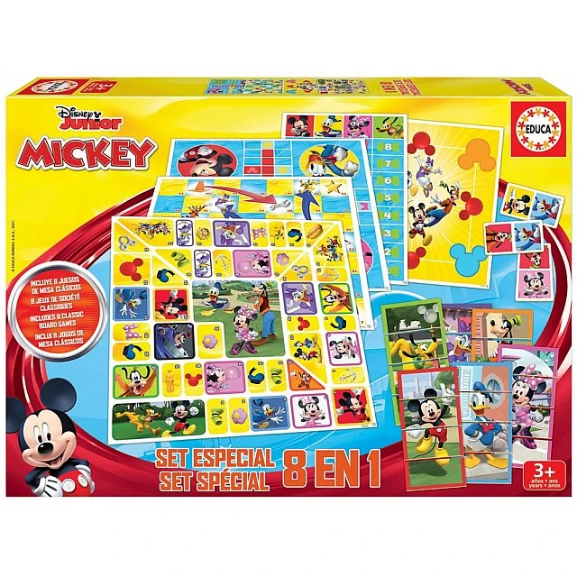 Комплект настолни игри, Educa, Mickey and Friends, 8 броя
