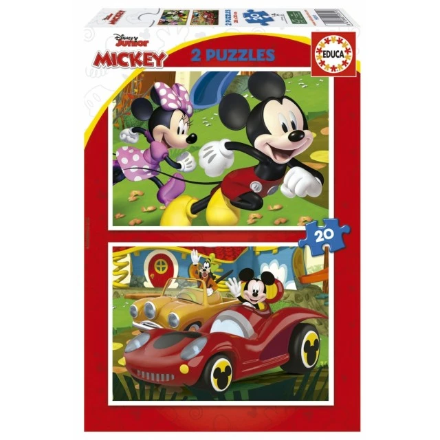 Пъзел 2в1 Educa, Mickey Mouse, Забавна къща, 2 x 20 части