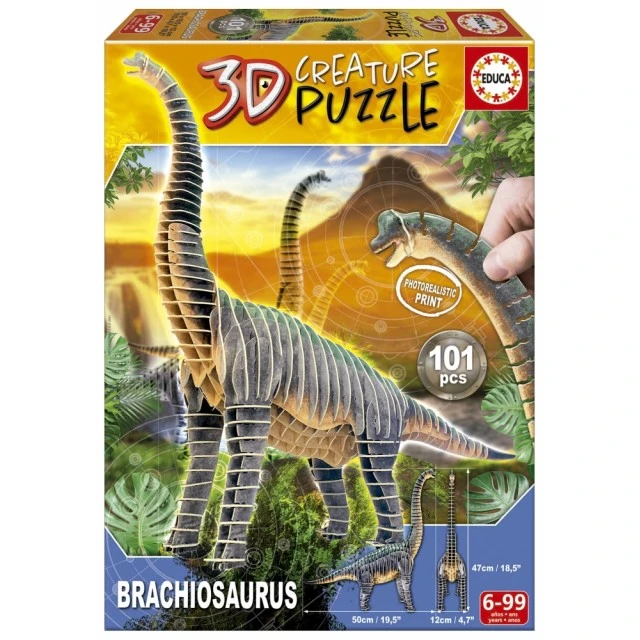 Puzzle, Educa, 3D Brachiosaurus, 101 pieces