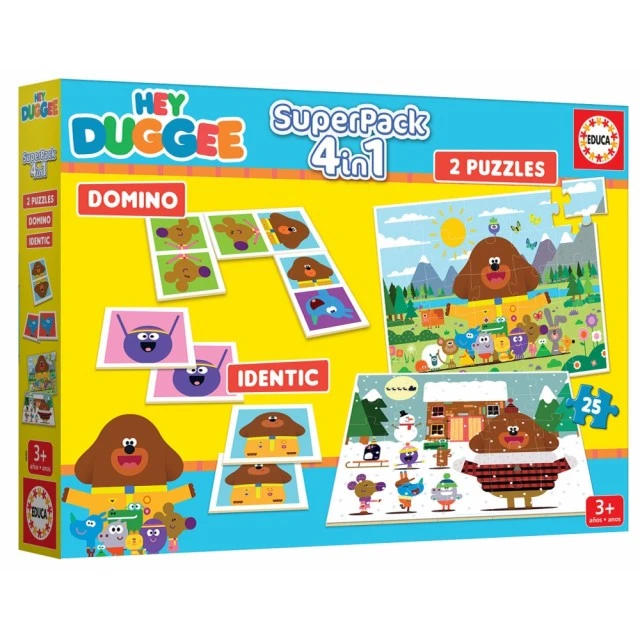 Play set, Educa, Hey Duggee, Domino, Memory and 2 puzzles of 25 pieces