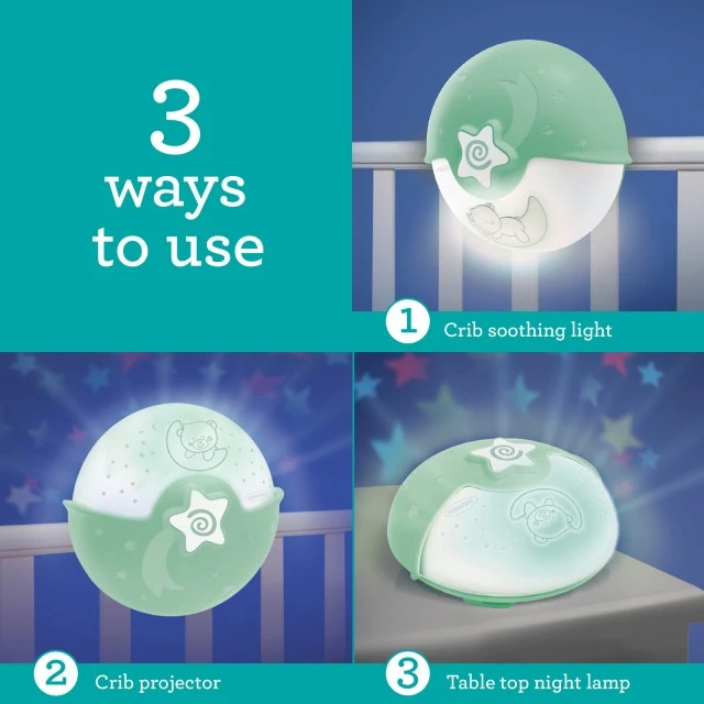 3-in-1 Soothing Light Projector, Infantino, Light Green