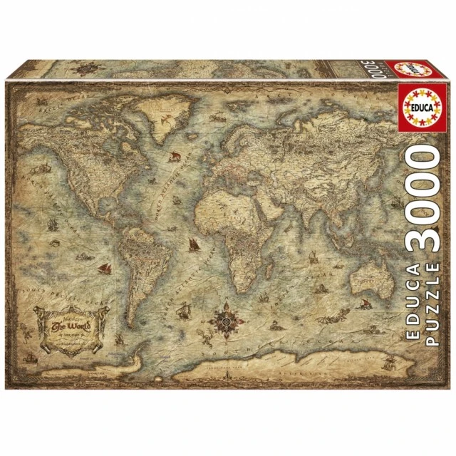 Puzzle, Educa, World Map, 3000 pieces