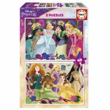 Puzzle, Educa, Disney princesses, 2 x 48 pieces