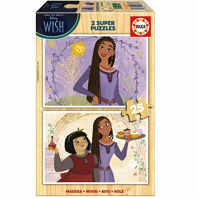 Wooden puzzle Wish 2 in 1, 2 x 25 parts