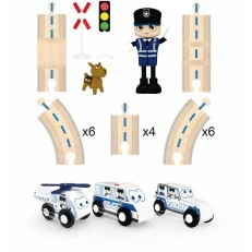 Дървен ЖП комплект, J′adore, Полиция, 25 части