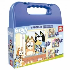 Bluey progressive puzzle in a case, 12-16-20-25 pieces