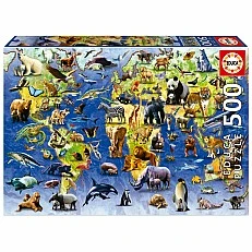 One hundred endangered species puzzle, 500 pieces