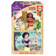 Дървен пъзел Disney Princess, Ваяна и Снежанка, 2 х 50 части