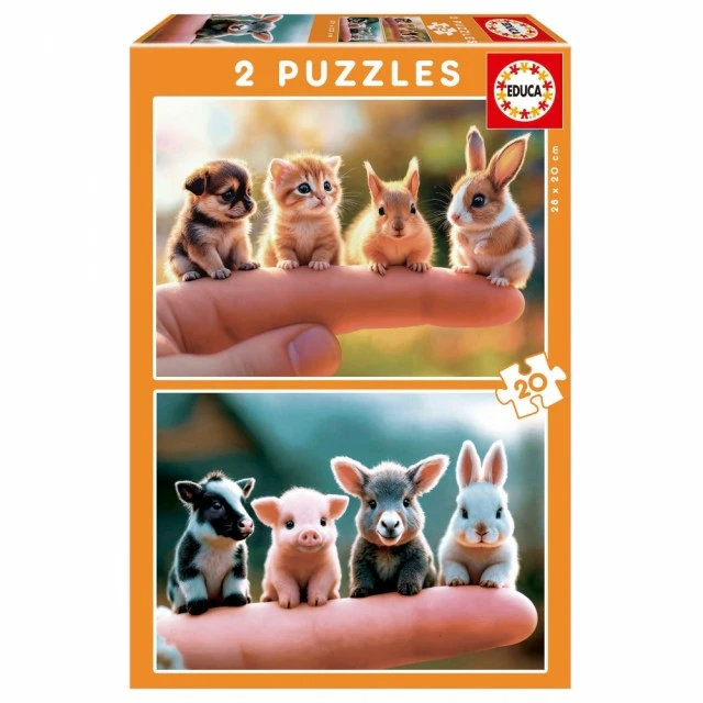 Пъзел, Educa, Бебета животни 2 х 20