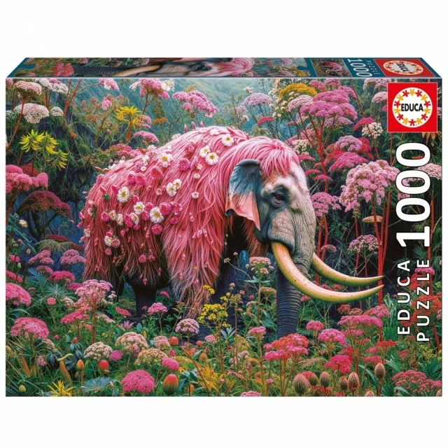 Puzzle, Educa, Elephant with floral motifs, 1000 pieces