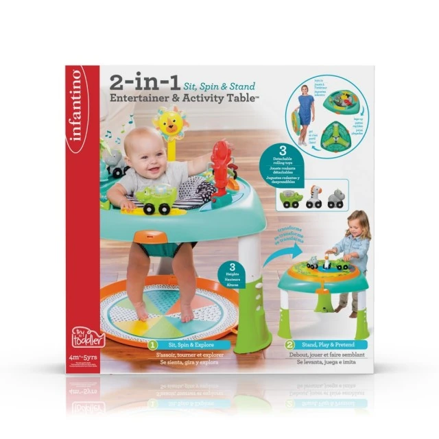 2 in 1 educational baby table with 360° seat, Infantino, 75 x 75 x 67.5 cm