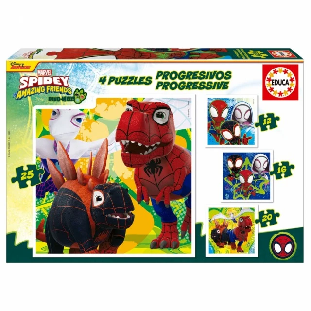 Progressive puzzle, Educa, Dino Spidey, 12-16-20-25
