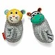 Baby soft slippers with rattle, Infantino, Zebra and tiger