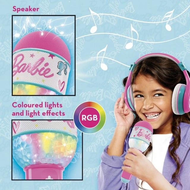 Set of microphone and headphones, Lisciani, Barbie