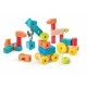 Set of wooden colored cubes, Hape, 44 pieces