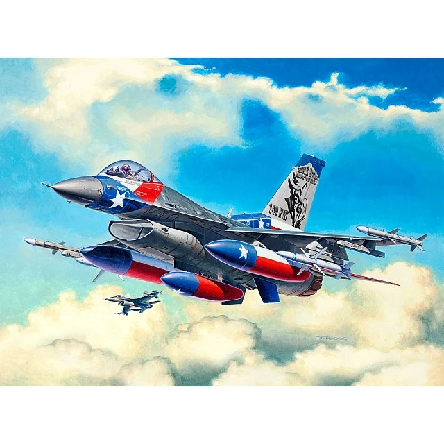 Assembly model, Revell, Lockheed Martin F-16C Fighting Falcon fighter, 70 parts