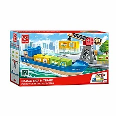 Комплект за игра Товарен кораб и кран, 6 части