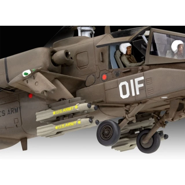 Assembled model Military helicopter AH-64A Apache, 71 parts