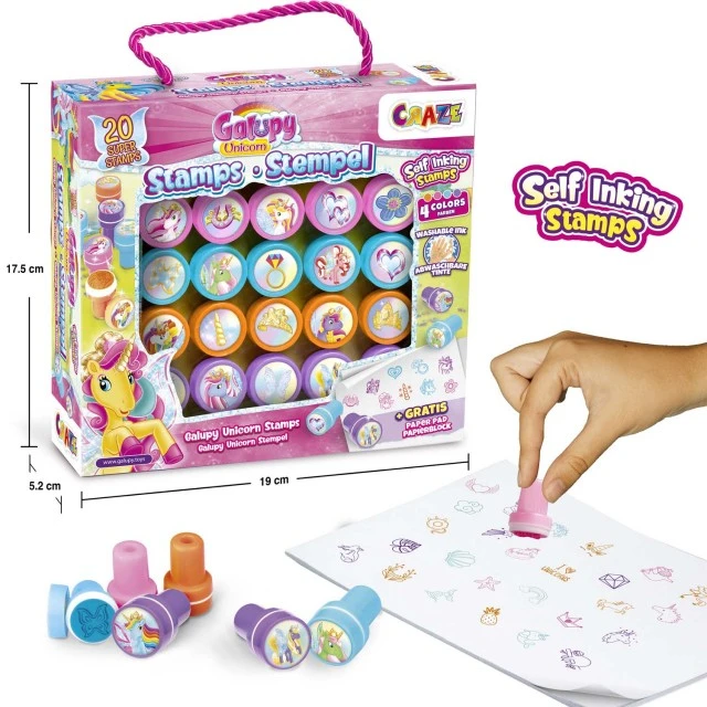Galupy Unicorn stamp set, 20 pieces