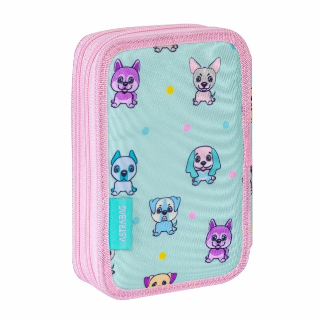 Double toiletry bag without accessories ASTRABAG Dogs, AC2, 20.5 x 13 x 4.5 cm