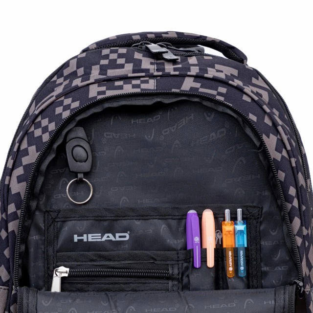 School backpack HEAD Gray blocks, AB300, 42 x 30 x 19 cm