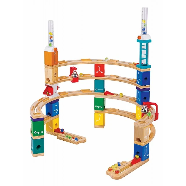 Quadrilla Wooden Ball Track Set, Advanced Coding, 159 Pieces