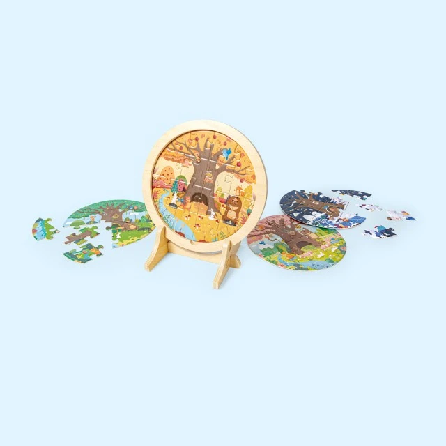 Образователен дървен пъзел, Hape, сезони