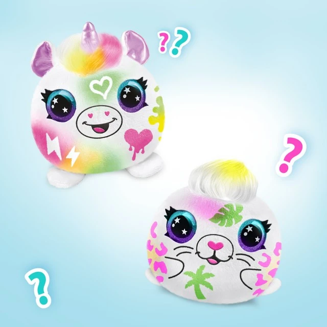 Творчески комплект, Canal Toys, Мини плюшена играчка за оцветяване, Неон, 10 см, 2 броя