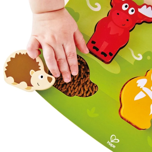 Children’s wooden puzzle Touch and learn forest animals