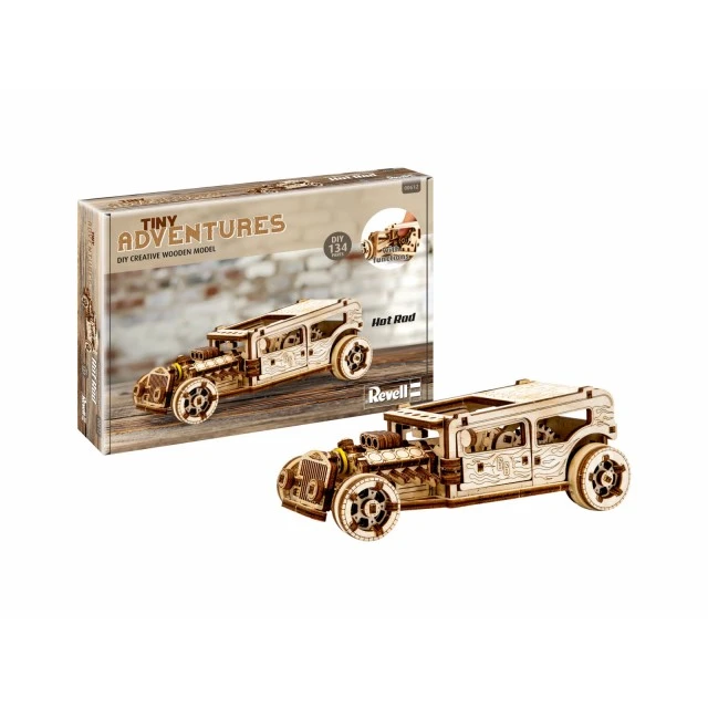 Сглобяем модел от дърво, Revell, Малки приключения, Hot Rod, 141 части