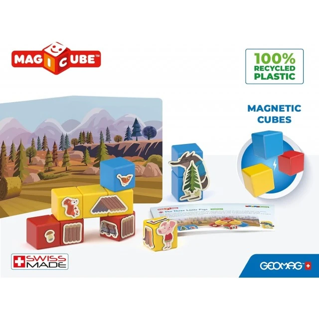 Магнитен конструктор Magicube, Story Building 118, Три малки прасенца, 42 части