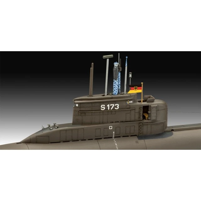 Assembly model kit, Revell, 70th anniversary Bundeswehr submarine: Wilhelm Bauer, Type 206A, Class2, 154 parts
