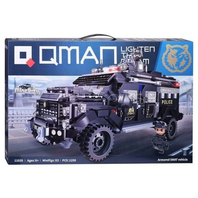 Конструктор, Qman, Mine City, Брониран камион SWAT, 1250 части