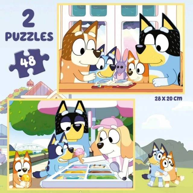 Bluey puzzle in a briefcase, 2 x 48 pieces