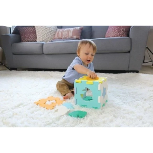Mini soft foam mat, Infantino, Puzzle, Sea animals