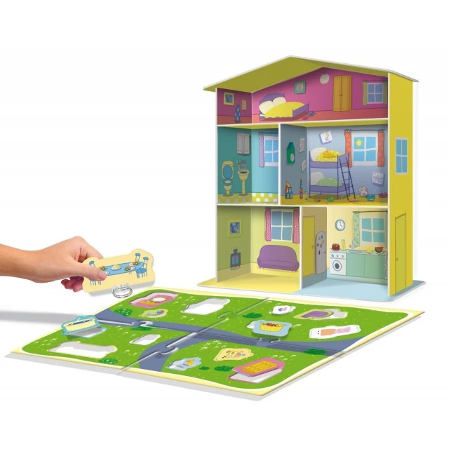 Образователен комплект, Lisciani, Peppa Pig, 3D къща с мебели