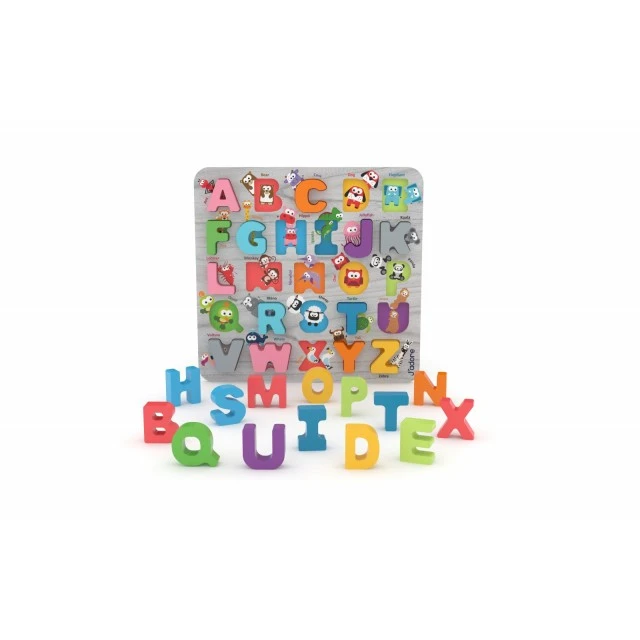 Wooden puzzle, J′adore, ABC letters